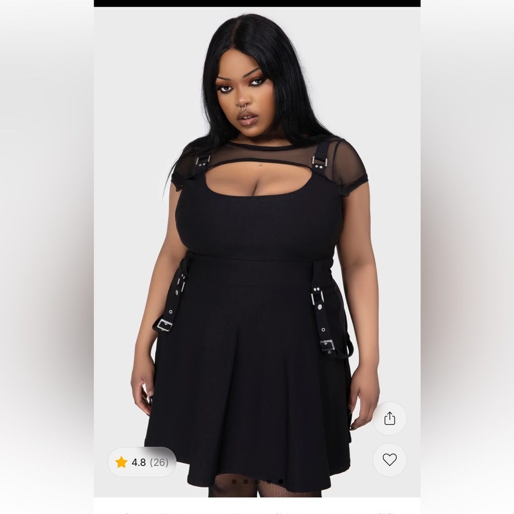 Alt Black Dress with Buckle Accents